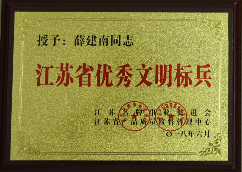 江苏省优秀文明标兵